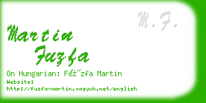 martin fuzfa business card